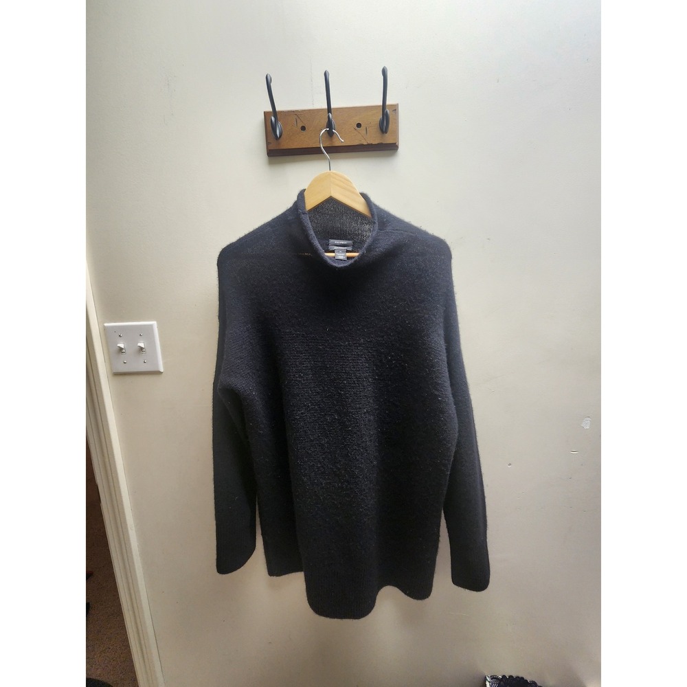 Halogen Womens Black 100% Cashmere Mock Neck Oversized Sweater Size M‎